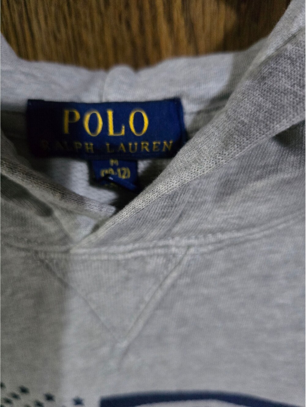 Polo Ralph Lauren Gray Hoodie With Navy Flag